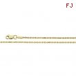 10kt Yellow 18 INCH Polished DIAMOND CUT ROPE CHAIN