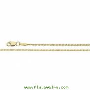 10kt Yellow 18 INCH Polished DIAMOND CUT ROPE CHAIN