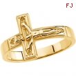 10kt Yellow SIZE 08.00/GENTS Polished CRUCIFIX CHASTITY RING W/BOX