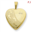 1/20 Gold Filled 16mm Footprints Heart Locket chain