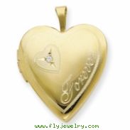 1/20 Gold Filled 20mm Diamond in Heart Forever Heart Locket chain