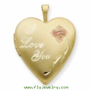 1/20 Gold Filled 20mm Enameled I Love You Heart Locket chain