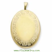 1/20 Gold Filled 20mm Greek Key Border Oval Locket chain