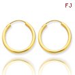 14K  2x20mm  Polished Round Endless Hoop Earrings