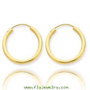 14K  2x20mm  Polished Round Endless Hoop Earrings