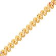 14K  7'' Diamond-Cut Fancy Antiqued Bracelet