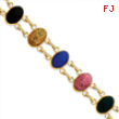 14k  7 Stone Scarab Bracelet