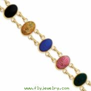 14k  7 Stone Scarab Bracelet