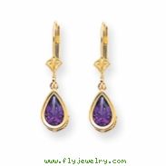 14k  8x5mm Amethyst Dangle Earrings