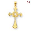 14k & Rhodium Cross Pendant