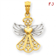 14k & Rhodium Filigree Angel Pendant