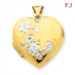 14k & Rhodium Floral Heart Locket