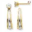 14k & Rhodium J-Hoop with CZ Stud Earring Jackets