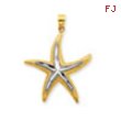 14K & Rhodium Starfish Pendant