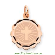 14K  Rose Gold Confirmation Disc Charm