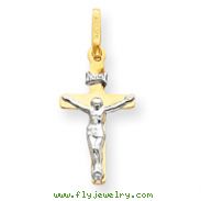 14K  Two-Tone Gold INRI Crucifix Pendant