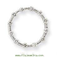 14K  White Gold  Diamond Circle Chain Slide