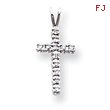 14K  White Gold  Diamond Cross Pendant