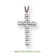 14K  White Gold  Diamond Cross Pendant