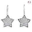 14K  White Gold .50ct Diamond Star Dangle Earrings