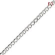 14K  White Gold 5.25mm Semi-Solid Curb Link Bracelet