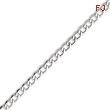 14K  White Gold 5.25mm Semi-Solid Curb Link Bracelet