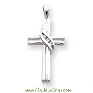 14K  White Gold A Diamond Cross Pendant