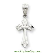 14K  White Gold Budded Cross Charm