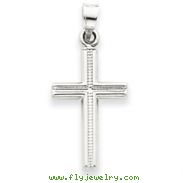 14K  White Gold Cross Pendant