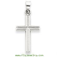 14K  White Gold Cross Pendant