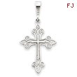 14K  White Gold Cross Pendant