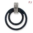 14K  White Gold Diamond & Sapphire Circle Pendant