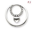 14K  White Gold Diamond Circle Heart Pendant