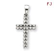 14K  White Gold Diamond Cross Pendant