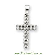 14K  White Gold Diamond Cross Pendant