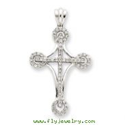 14K  White Gold Diamond Cross Pendant