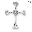 14K  White Gold Diamond Cross Pendant