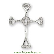 14K  White Gold Diamond Cross Pendant