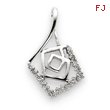 14K  White Gold Diamond Pendant