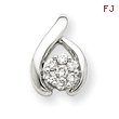 14K  White Gold Diamond Pendant