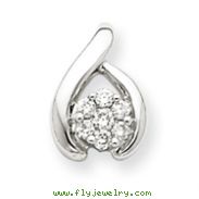 14K  White Gold Diamond Pendant