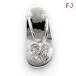 14K  White Gold Diamond Sandal Pendant