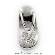 14K  White Gold Diamond Sandal Pendant