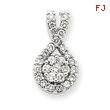 14K  White Gold Diamond Teardrop Pendant