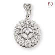 14K  White Gold Diamond Vintage Circle Pendant