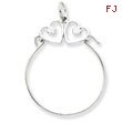 14K  White Gold Heart Charm Holder