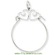 14K  White Gold Heart Charm Holder