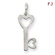 14K  White Gold Heart-Shaped Key & Lock Charm