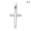 14K  White Gold Hollow Cross Pendant