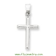 14K  White Gold Hollow Cross Pendant